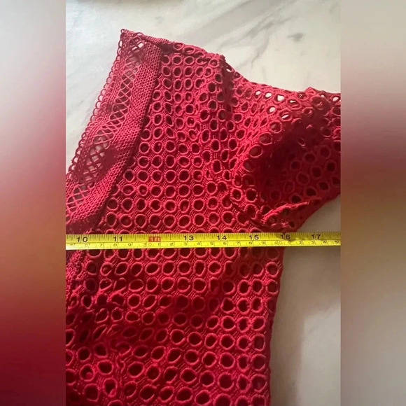 ASTR The Label Red Lace Long Sleeve Bodycon Dress Size Small - Picture 10 of 12